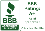 BBB Accredited Business, A+ rating