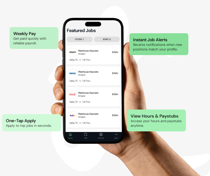 Luxor Staffing mobile app — search jobs and manage assignments